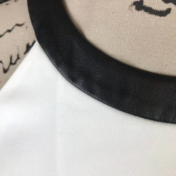 New Tibi Arden high neck halter leather trim crepe draped sleeveless blouse top - Picture 6 of 6